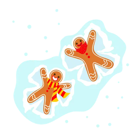 Gingee joue dans la neige  Illustration
