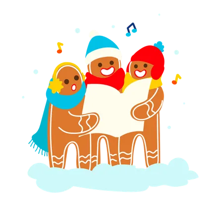 Gingee singing carols  Illustration