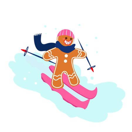 Gingee skiing  Illustration