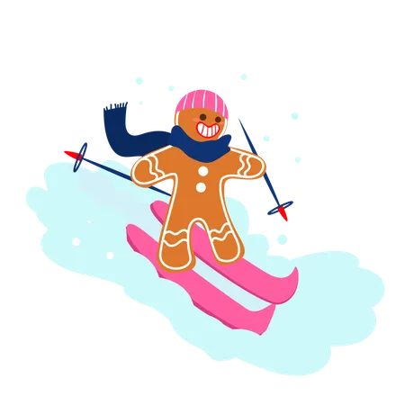 Gingee skiing  Illustration