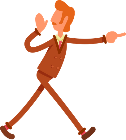 Ginger haired man in retro suit Illustration