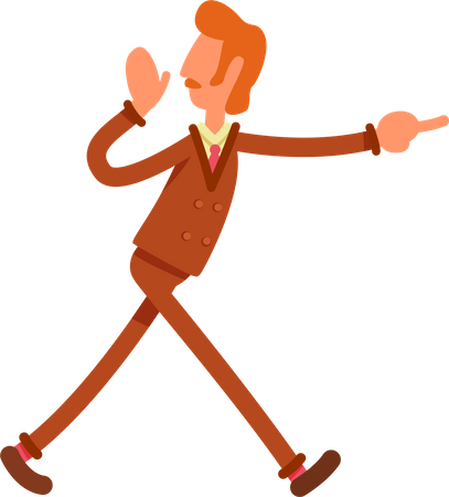 Ginger haired man in retro suit  Illustration