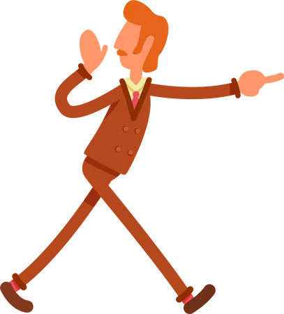 Ginger haired man in retro suit  Illustration