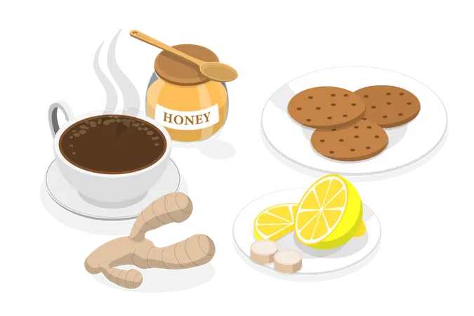 Ginger Tea Elements  Illustration