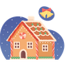 gingerbread house illustration svg