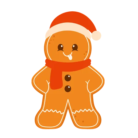Gingerbread Man With Red Scarf  일러스트레이션
