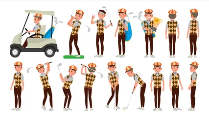 Vettore del giocatore di golf Illustration Pack