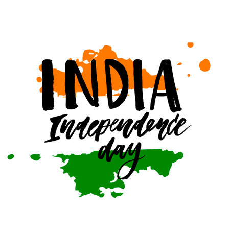 India Independence Day 15 agosto Lettering Calligrafia  Illustration