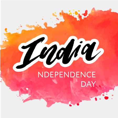 India Independence Day 15 agosto Lettering Calligrafia Illustrazione  Illustration