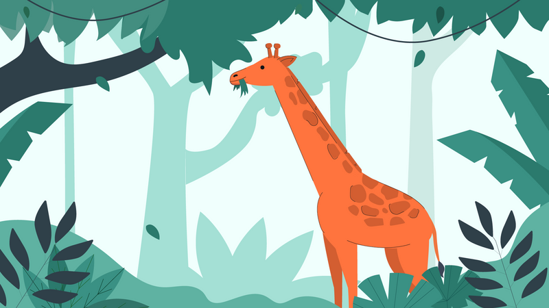 Giraffe in jungle  Illustration