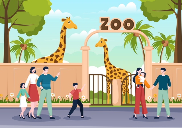 Giraffe in zoo  Illustration