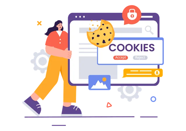 Girl accepting cookies  Illustration