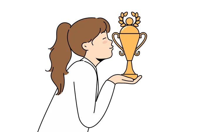 Girl achieves an award  Illustration