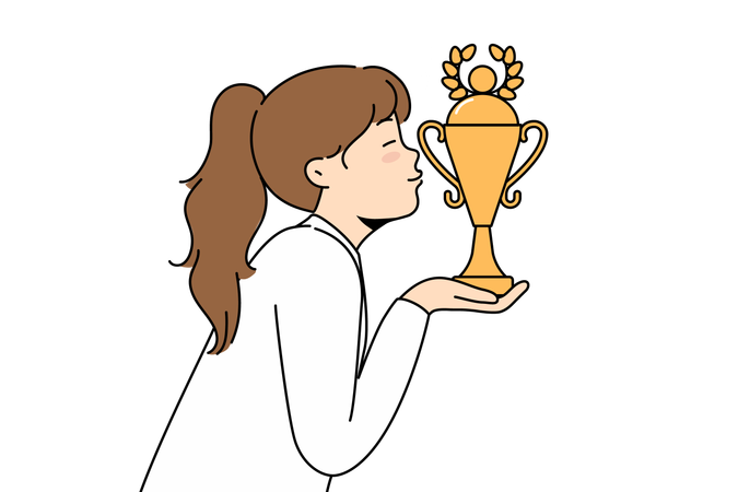 Girl achieves an award  Illustration