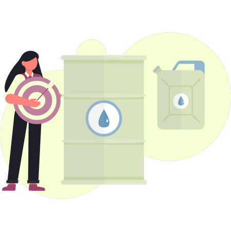 Girl achieving target goal  Illustration