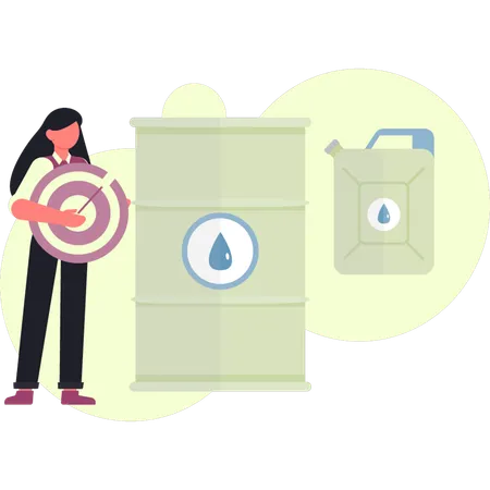 Girl achieving target goal  Illustration