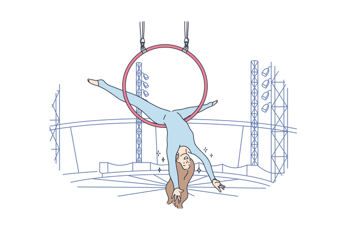Girl acrobat athlete gymnast  일러스트레이션