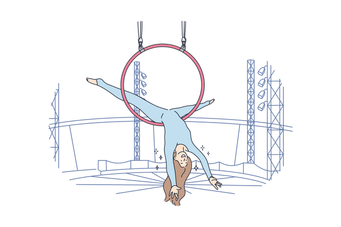 Girl acrobat athlete gymnast  Illustration