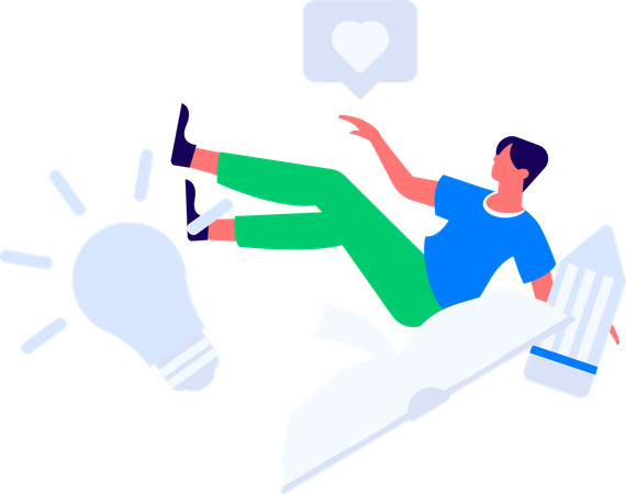 Girl and boy Book Reading  Illustration