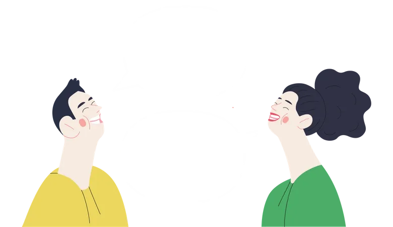 Girl and boy having an funny conversation  Illustration
