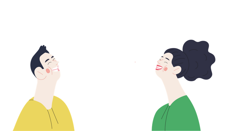 Girl and boy having an funny conversation  Illustration