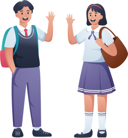 Girl and boy Student  Illustration