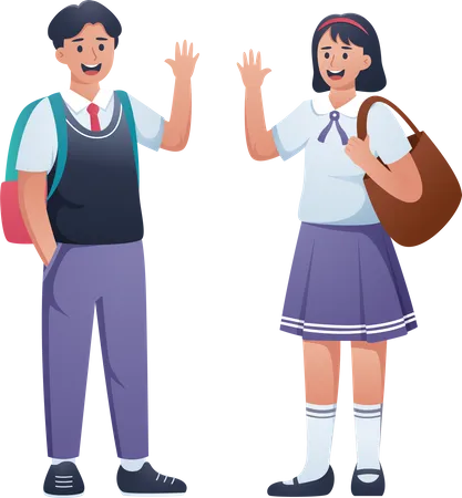 Girl and boy Student  Illustration