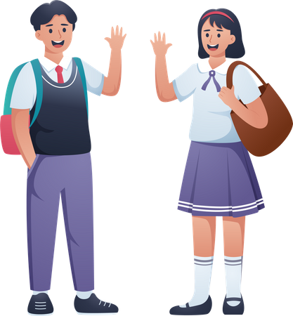 Girl and boy Student  Illustration