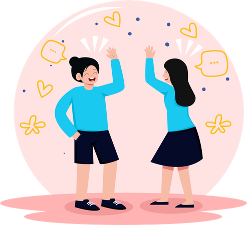 Girl and celebrate april fool day  Illustration