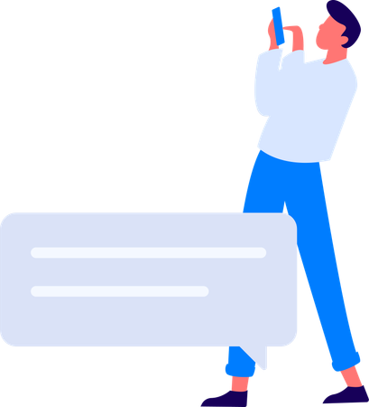 Girl and man doing media marketing  Illustration