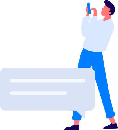 Girl and man doing media marketing  Illustration
