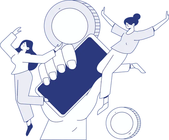 Girl and man getting Finance mail  Illustration
