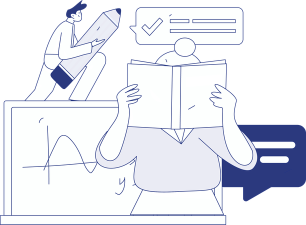 Girl and man looking at growth with time  Illustration