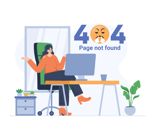 Girl angry by error page Illustration