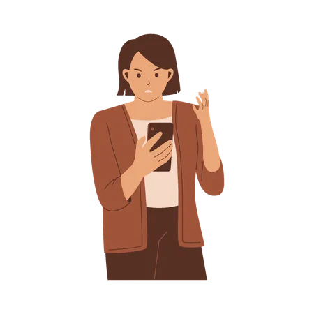 People Are Sad Because The Iphone Signal Is Bad Flat Illustration Concept Illustration