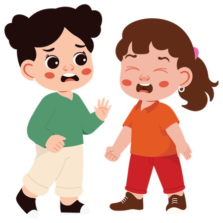 Girl Angry With Friends  Illustration
