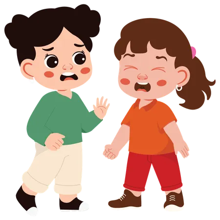 Girl Angry With Friends  Illustration
