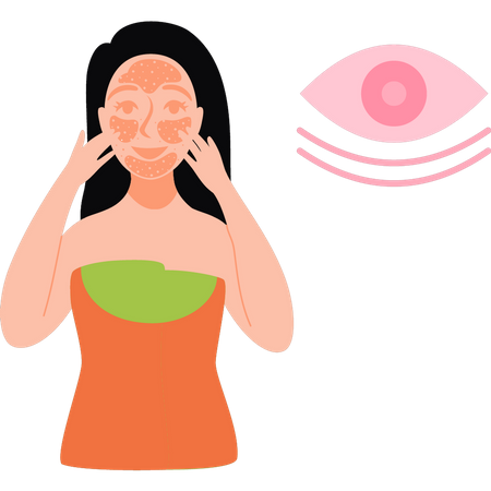 Girl applying beauty mask on her face  Illustration