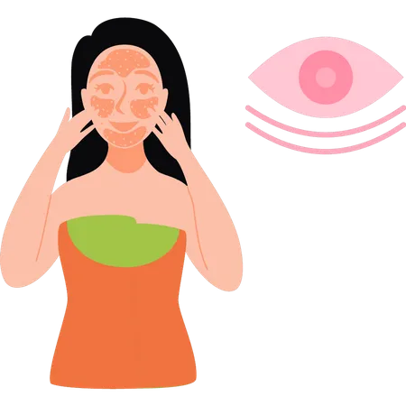 Girl applying beauty mask on her face  Illustration