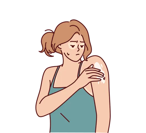 Girl applying cream  Illustration