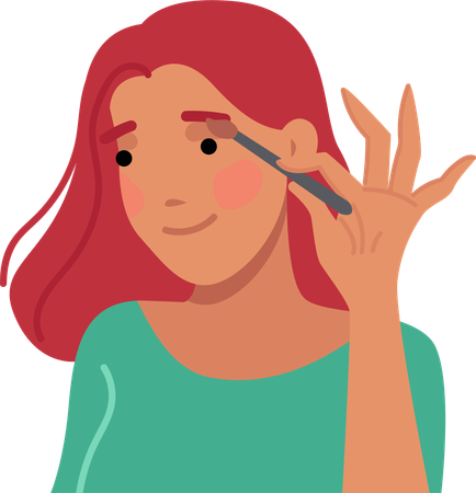 Girl applying eye mascara  Illustration