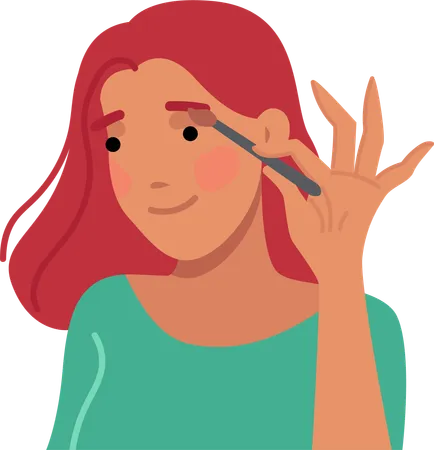 Girl applying eye mascara  Illustration