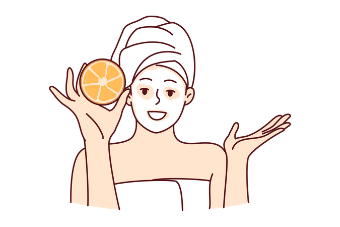 Girl applying face cream  Illustration