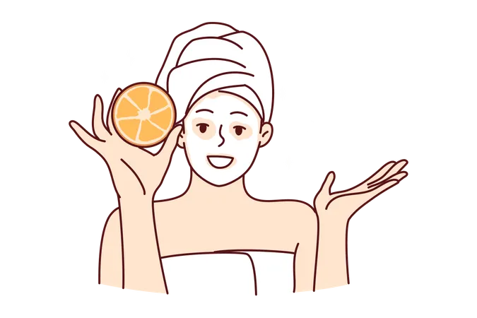 Girl applying face cream  Illustration