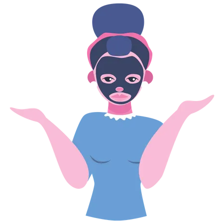 Girl applying face mask  Illustration