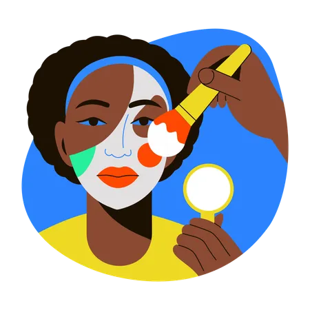 Girl Applying foundation  Illustration
