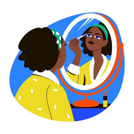 Girl Applying mascara  Illustration