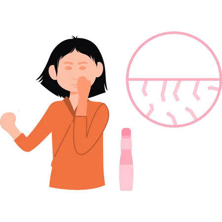 Girl applying toner on her face  Illustration