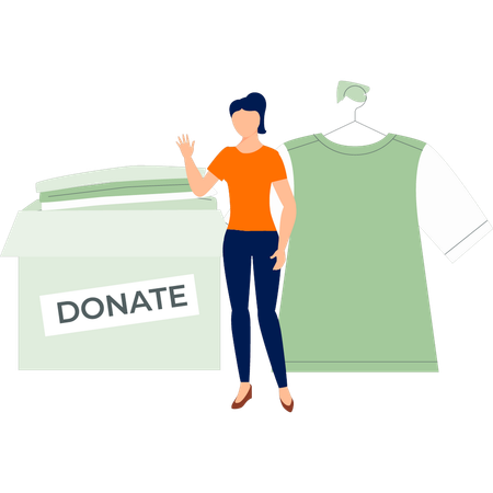 Girl asking for donations  Illustration