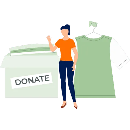 Girl asking for donations  Illustration